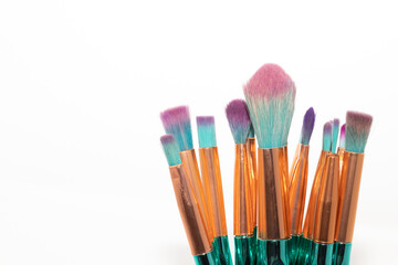 Fototapeta premium selection of make up brushes for beauticians