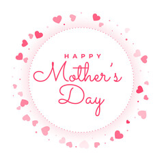 Fototapeta na wymiar happy mother's day love hearts frame greeting design