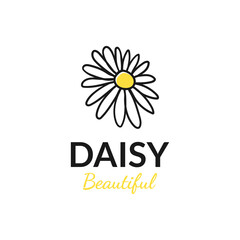 vector design hand drawn daisy logo. logo template