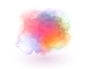 Abstract colorful 3D watercolor on white background. Hand drawn color splashing isolated on white paper, vector illustration.