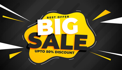 big sale banner with abstract shapes