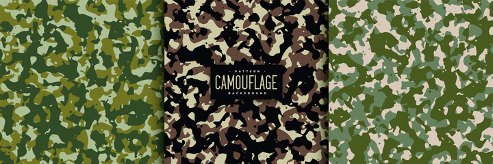 military army camouflage pattern design set