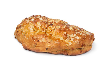 Traditional Dutch homemade easter bread with almond paste,cinnamon and almonds