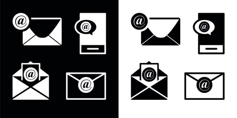 Email icon. Image of an envelope with the email symbol. Editable vector.