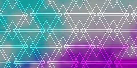 Light Pink, Blue vector pattern with lines, triangles.