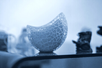 Objects photopolymer printed on a 3d printer.