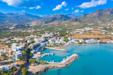 Traditional pictorial coastal fishing village of Milatos, Crete, Greece.