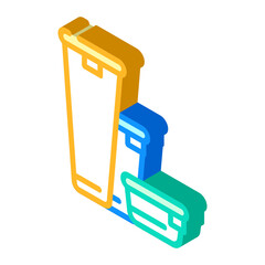 various height of lunchbox isometric icon vector. various height of lunchbox sign. isolated symbol illustration