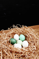 Easter eggs in the nest decoration tradition holiday