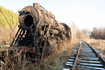main carriage of an old steam locomotive