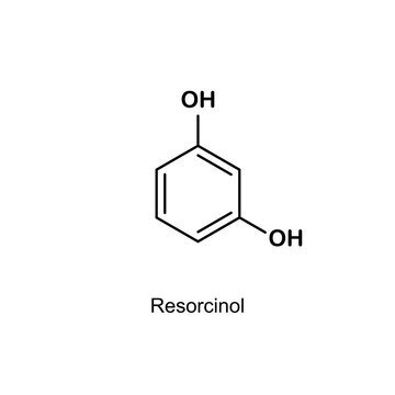 Formula of chemical structure of Resorcinol .Vector EPS 10.