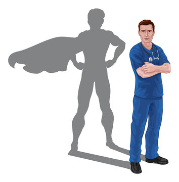 Superhero Nurse Doctor Shadow Super Hero