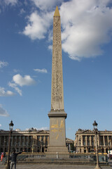 Fototapeta na wymiar Obélisque de la place de la Concorde à Paris, France