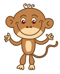 Happy monkey cartoon