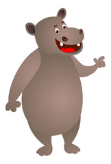 Hippo cartoon animal illustration