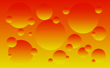 Vector Modern Red Orange Background with Chaotic Circles. Abstract background for desktop design or web site 