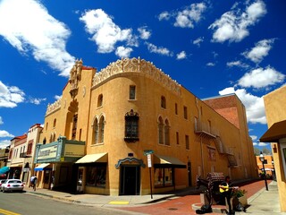 Fototapeta premium North America, United States, New Mexico, Santa Fe, adobe brick facade