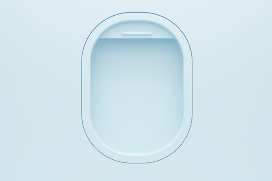 Airplane light window template. Travel concept. 3d rendering