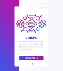 CRISPR, dna editing banner design with line icon