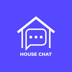 house chat logo design, vector icon