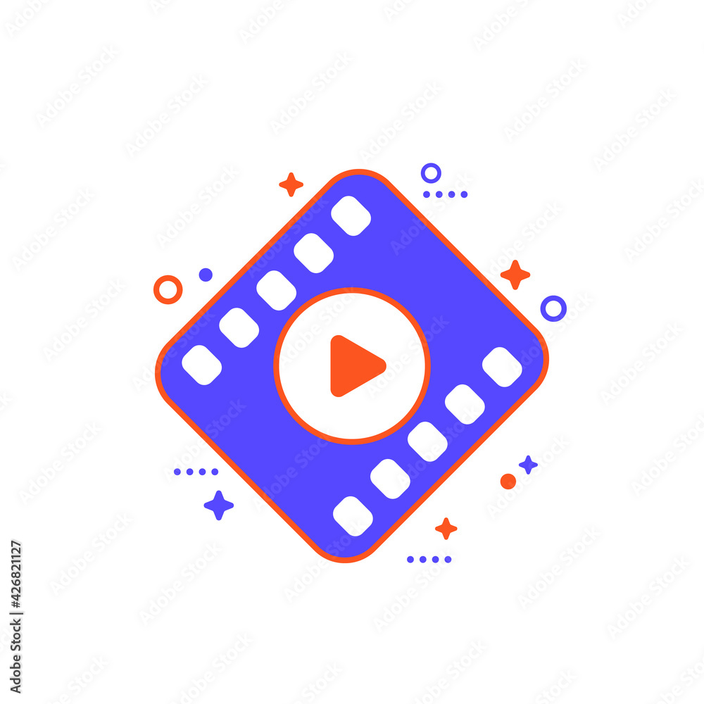 Canvas Prints video icon with play symbol and film strip