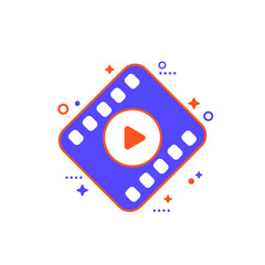 video icon with play symbol and film strip