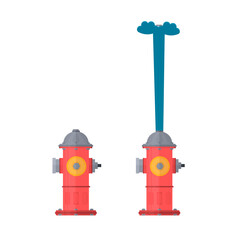 Hydrant. Fire hydrant, vector illustration