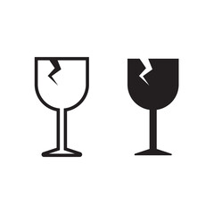 fragile icon on white background