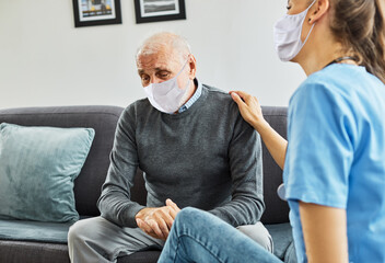 nurse doctor senior care caregiver help assistence retirement home nursing mask virus corona...