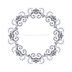 Vintage floral lace frame with curls, vector decorative background. Design for poster, text. Vector illustration