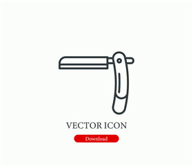 Razor vector icon.  Editable stroke. Linear style sign for use on web design and mobile apps, logo. Symbol illustration. Pixel vector graphics - Vector