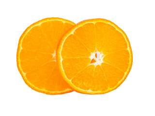 Perfect orange fruit slice isolated on the white background