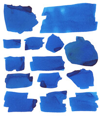 Set of watercolor stain. Spots on a white background. Watercolor texture with brush strokes. Gradients with overlay.	
