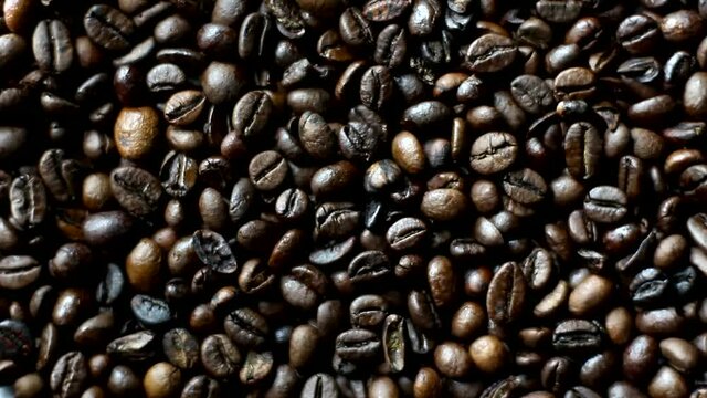 Coffee Beans Rotating Macro