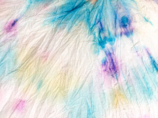 Shibori Circle. Tie Modern Aztec Texture. Wave Silk Strip Pattern. Background Shibori Circle. Peace Fashion Abstract Cloth. Dyed Silk.