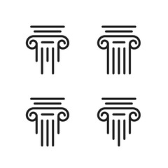 Set of pillar icon vector design