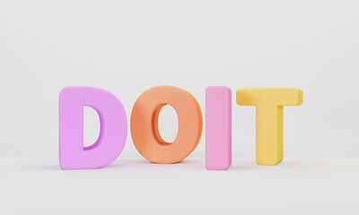 3D Do it word on white background. 3d rendering.