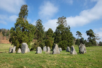 The Dragonstones stone circle on the lower slopes of Hascombe Hill, Surrey, UK