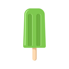 Green fruit ice. popsicle ice cream on a stick