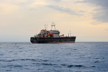 A vessel carrying out work at sea.