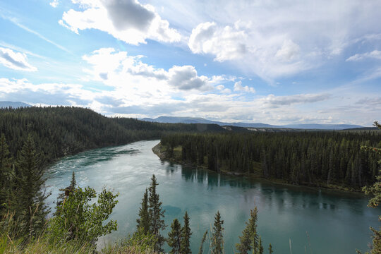 View On Yukon Kuskokwim Delta River Near Wolf Creek Campground, Yukon, Canada