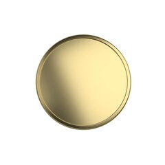 Golden coin - template. Graphic element. Isolated 3d illustration.