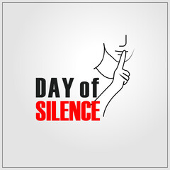 Day of Silence. Silence Character White Background Design 