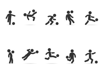 Vector set of soccer players.