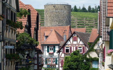 Fototapeta na wymiar Altstadt von Besigheim mit Waldhornturm