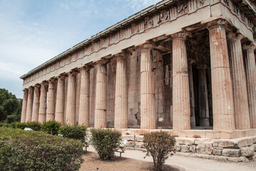 Fototapeta na wymiar Ancient historical Temple of Hephaestus Greek temple in Athens, Greece