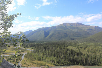 View on incredible landscape in nature in Canada, Hiking trail called Mineral Licks Trail, alone in...