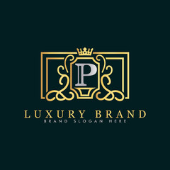 Golden luxury logo design