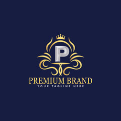 Golden luxury logo design