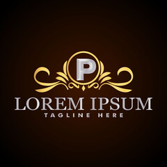 Golden luxury logo design